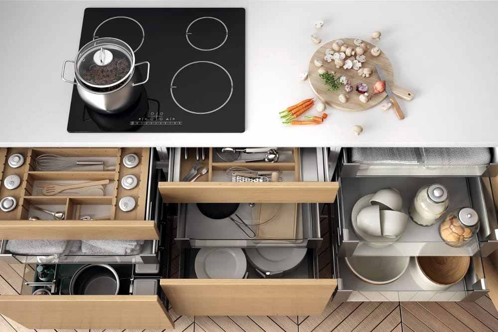 Small kitchen with smart storage solutions