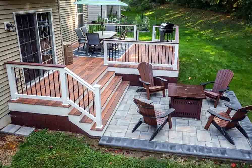 backyard remodel showing cost per square foot with design layout